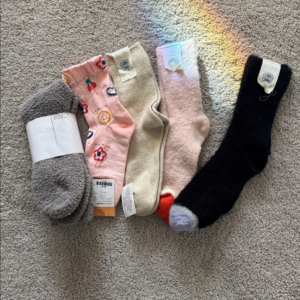 Free people fuzzy sock bundle